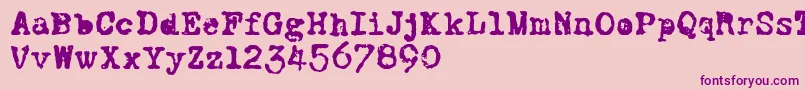 CFWorldatWarPERSO Regular Font – Purple Fonts on Pink Background