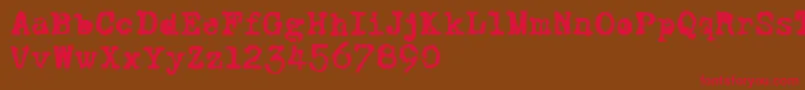 フォントCFWorldatWarPERSO Regular – 赤い文字が茶色の背景にあります。