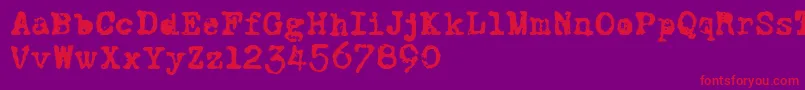 CFWorldatWarPERSO Regular Font – Red Fonts on Purple Background