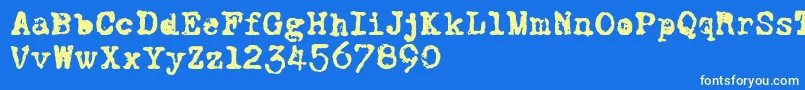 CFWorldatWarPERSO Regular Font – Yellow Fonts on Blue Background