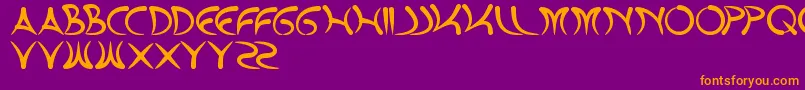 Extrahot-fontti – oranssit fontit violetilla taustalla