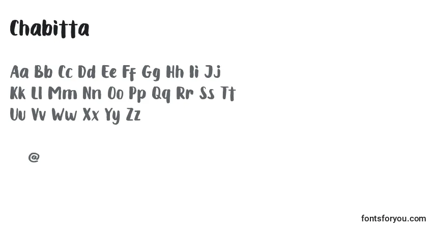 Schriftart Chabitta – Alphabet, Zahlen, spezielle Symbole