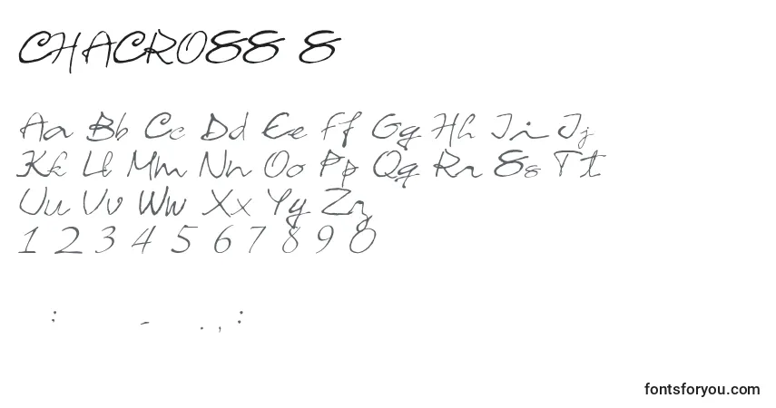 A fonte CHACROSS S – alfabeto, números, caracteres especiais