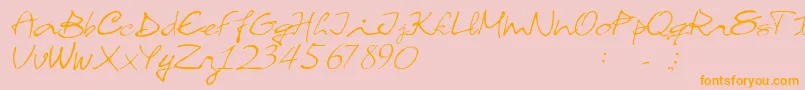 CHACROSS S-Schriftart – Orangefarbene Schriften auf rosa Hintergrund