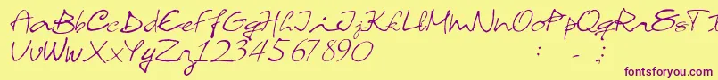 CHACROSS S Font – Purple Fonts on Yellow Background