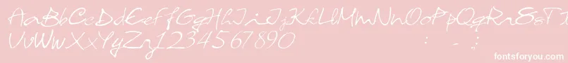 CHACROSS S-Schriftart – Weiße Schriften auf rosa Hintergrund