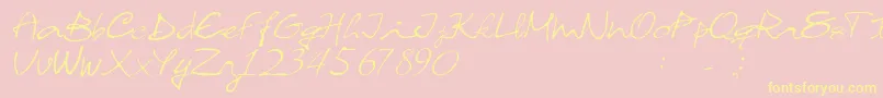 CHACROSS S Font – Yellow Fonts on Pink Background