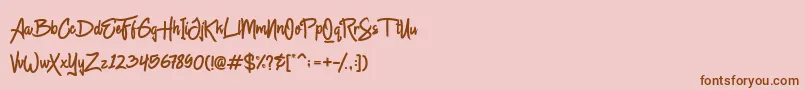 Chagack Personal Use-Schriftart – Braune Schriften auf rosa Hintergrund