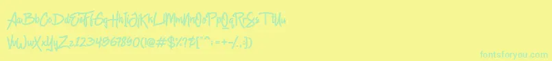 Шрифт Chagack Personal Use – зелёные шрифты на жёлтом фоне