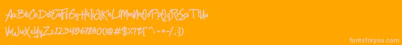 Chagack Personal Use-Schriftart – Rosa Schriften auf orangefarbenem Hintergrund