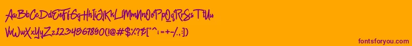Chagack Personal Use Font – Purple Fonts on Orange Background