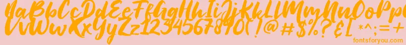 Fonte Chain Breaker   Free Personal Use – fontes laranjas em um fundo rosa