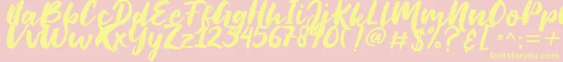 fuente Chain Breaker   Free Personal Use – Fuentes Amarillas Sobre Fondo Rosa