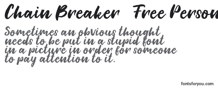 Review of the Chain Breaker   Free Personal Use Font
