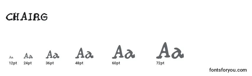Размеры шрифта CHAIRG   (123066)