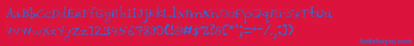 CHAIT   -Schriftart – Blaue Schriften auf rotem Hintergrund