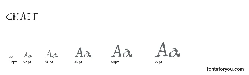 Размеры шрифта CHAIT    (123067)