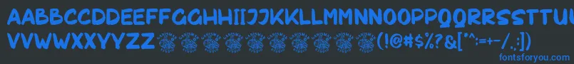 Lisätietoja Chakie-fontista Chakie-fontti – siniset fontit mustalla taustalla