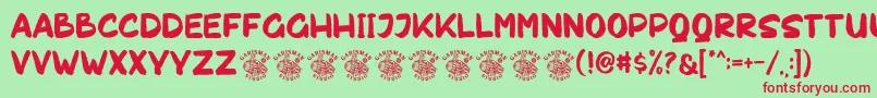 Chakie Font – Red Fonts on Green Background