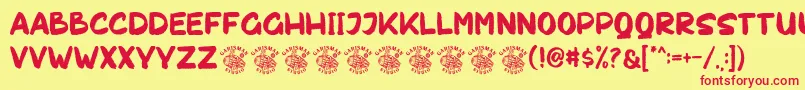 Chakie Font – Red Fonts on Yellow Background