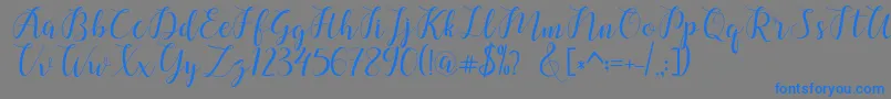 chalala-Schriftart – Blaue Schriften auf grauem Hintergrund