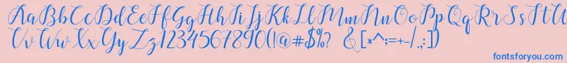 chalala Font – Blue Fonts on Pink Background