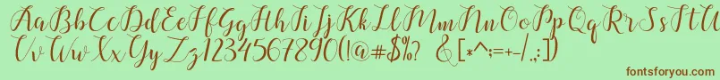 chalala Font – Brown Fonts on Green Background