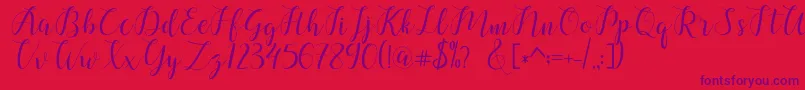 chalala Font – Purple Fonts on Red Background