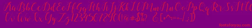 chalala Font – Red Fonts on Purple Background