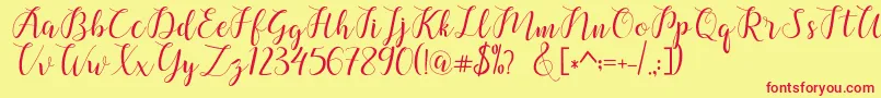 chalala Font – Red Fonts on Yellow Background