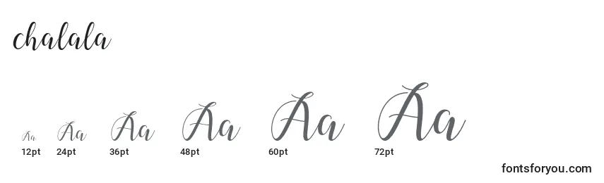 Chalala Font Sizes