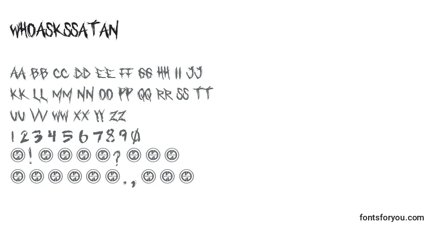 Czcionka WhoAsksSatan – alfabet, cyfry, specjalne znaki