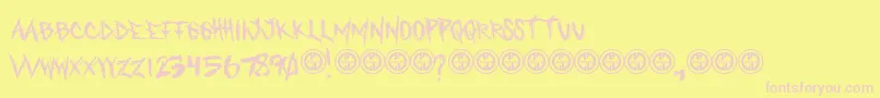 WhoAsksSatan Font – Pink Fonts on Yellow Background