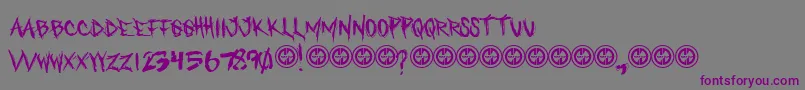 WhoAsksSatan-fontti – violetit fontit harmaalla taustalla
