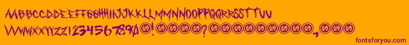 WhoAsksSatan Font – Purple Fonts on Orange Background
