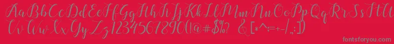 chalala-Schriftart – Graue Schriften auf rotem Hintergrund