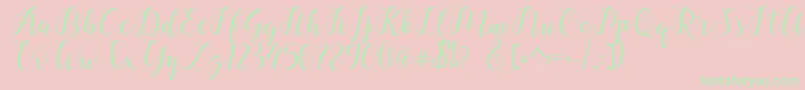 chalala Font – Green Fonts on Pink Background