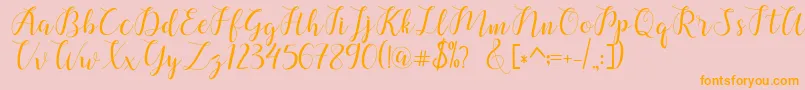 chalala Font – Orange Fonts on Pink Background