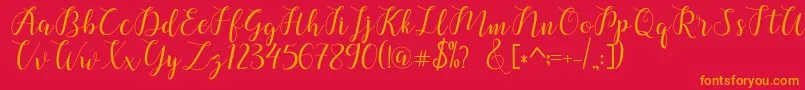 chalala Font – Orange Fonts on Red Background