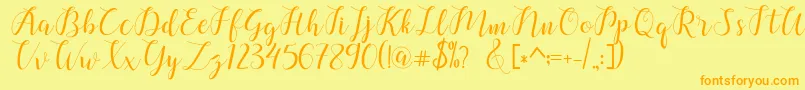 chalala Font – Orange Fonts on Yellow Background
