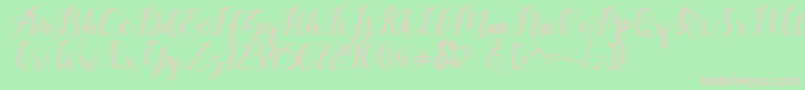 chalala Font – Pink Fonts on Green Background