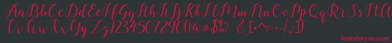 chalala Font – Red Fonts on Black Background