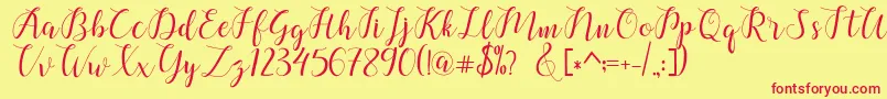 chalala Font – Red Fonts on Yellow Background