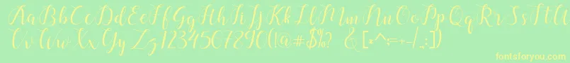 More about chalala Font chalala Font – Yellow Fonts on Green Background