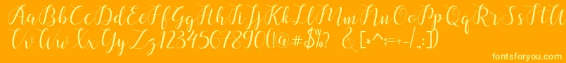 chalala Font – Yellow Fonts on Orange Background
