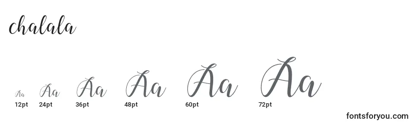 Chalala (123070) Font Sizes