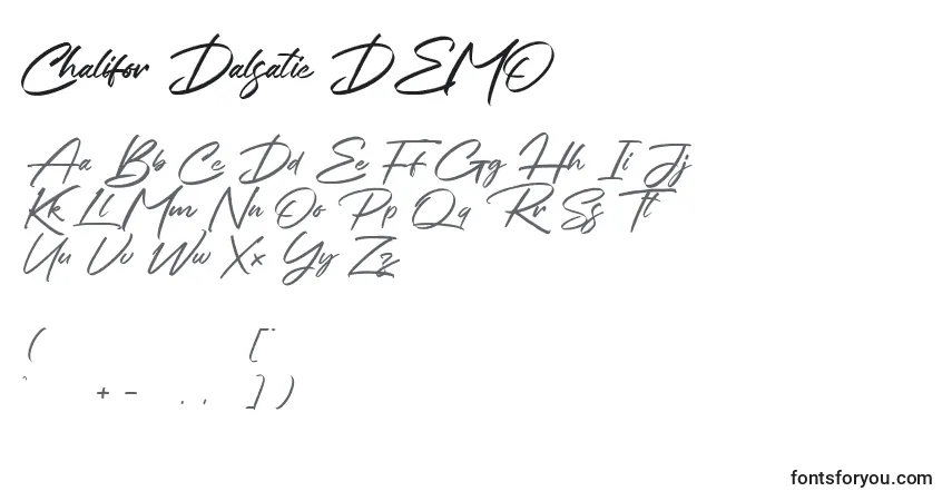 Шрифт Chalifor Dalsatic DEMO – алфавит, цифры, специальные символы