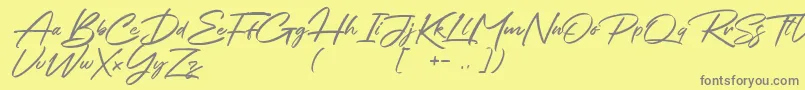 Chalifor Dalsatic DEMO Font – Gray Fonts on Yellow Background
