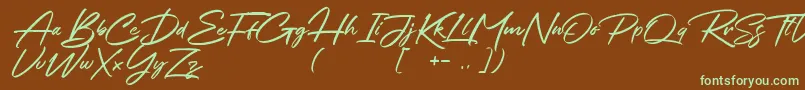 Шрифт Chalifor Dalsatic DEMO – зелёные шрифты на коричневом фоне