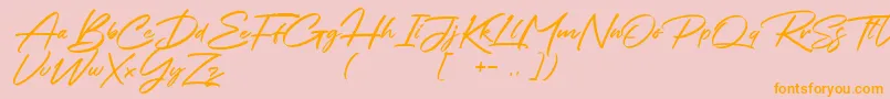 Chalifor Dalsatic DEMO-Schriftart – Orangefarbene Schriften auf rosa Hintergrund